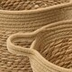 image 4 of Homescapes Set of 3 Woven Storage Baskets, Natural Grass and Rope Cream