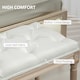 image 4 of HOMCOM Bedroom End of Bed Bench, 117cm French Vintage Bench with Thick Padding and Wood Legs, Button Tufted Bench for Entryway Living Room Bedroom Decor, Cream White