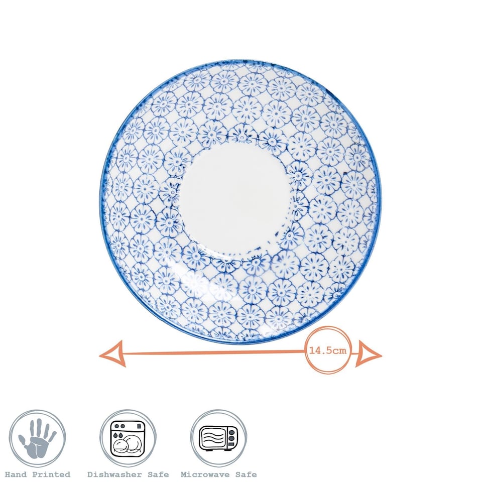 image 1 of Nicola Spring Hand-Printed Sauce Dishes - 10cm - 3 Colours - Pack of 3 | Multi | Multi