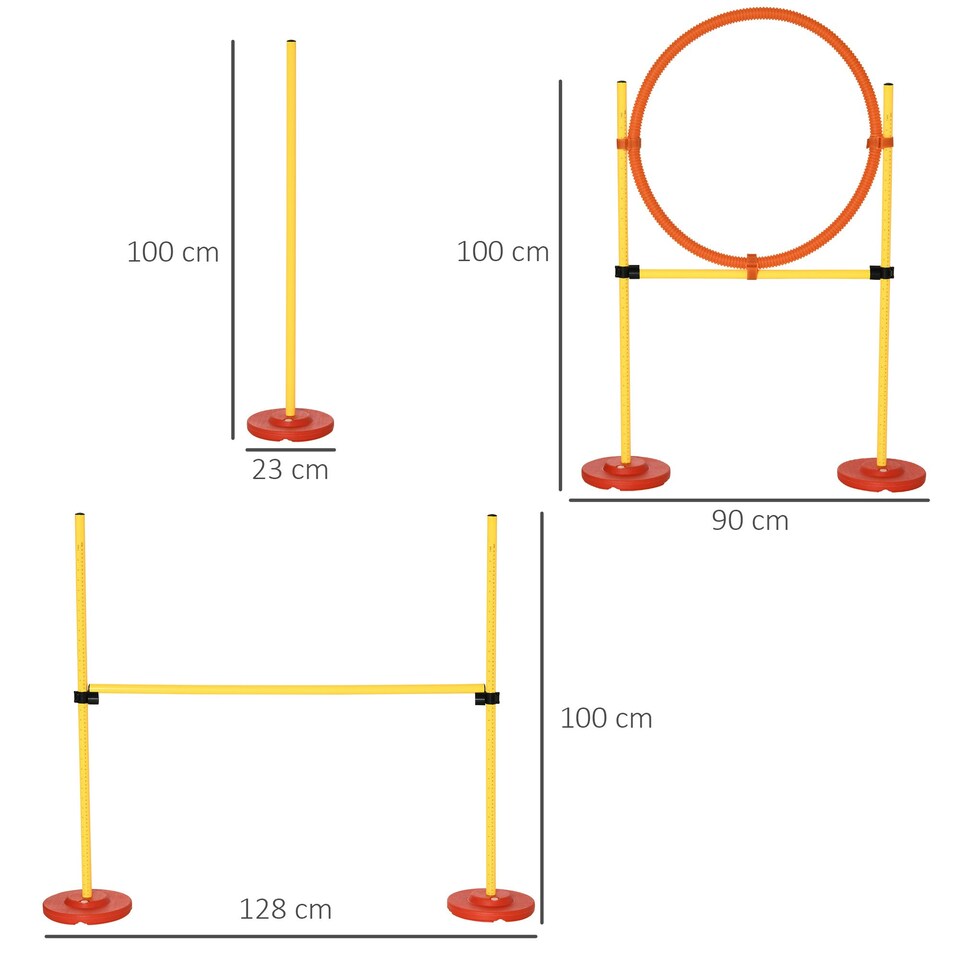 image 1 of PawHut Outdoor 3 PC Dog Pet Agility Training Garden Starter Obstacle Set for Dog