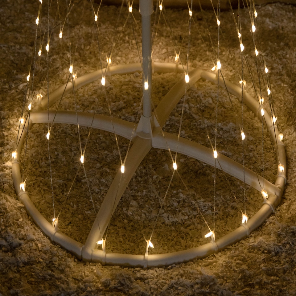 image 1 of 1.8m Light up Christmas Cone Tree with 220 Warm White LEDs and Timer Function