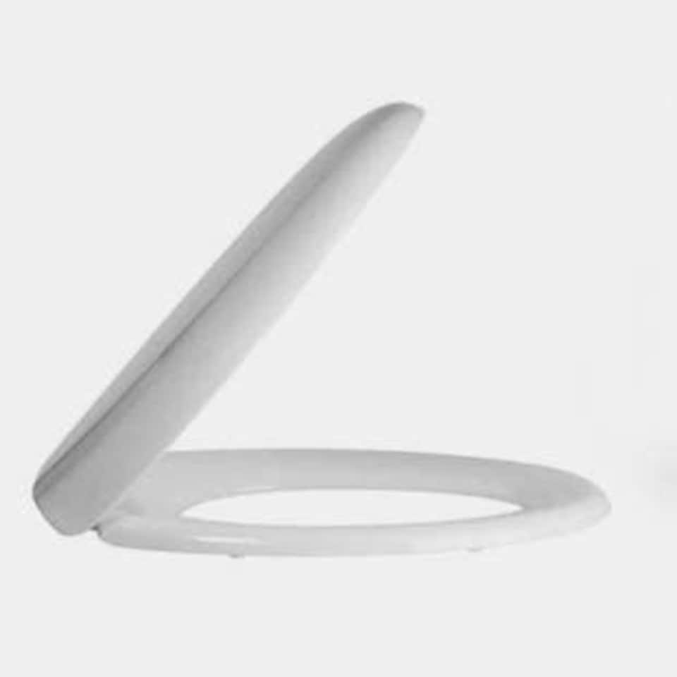 image 1 of Marco Paul White Wooden Oval Toilet Seat 17" White