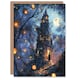 image 1 of Man By Witch House Dark Forest Fantasy Art Birthday Greeting Card