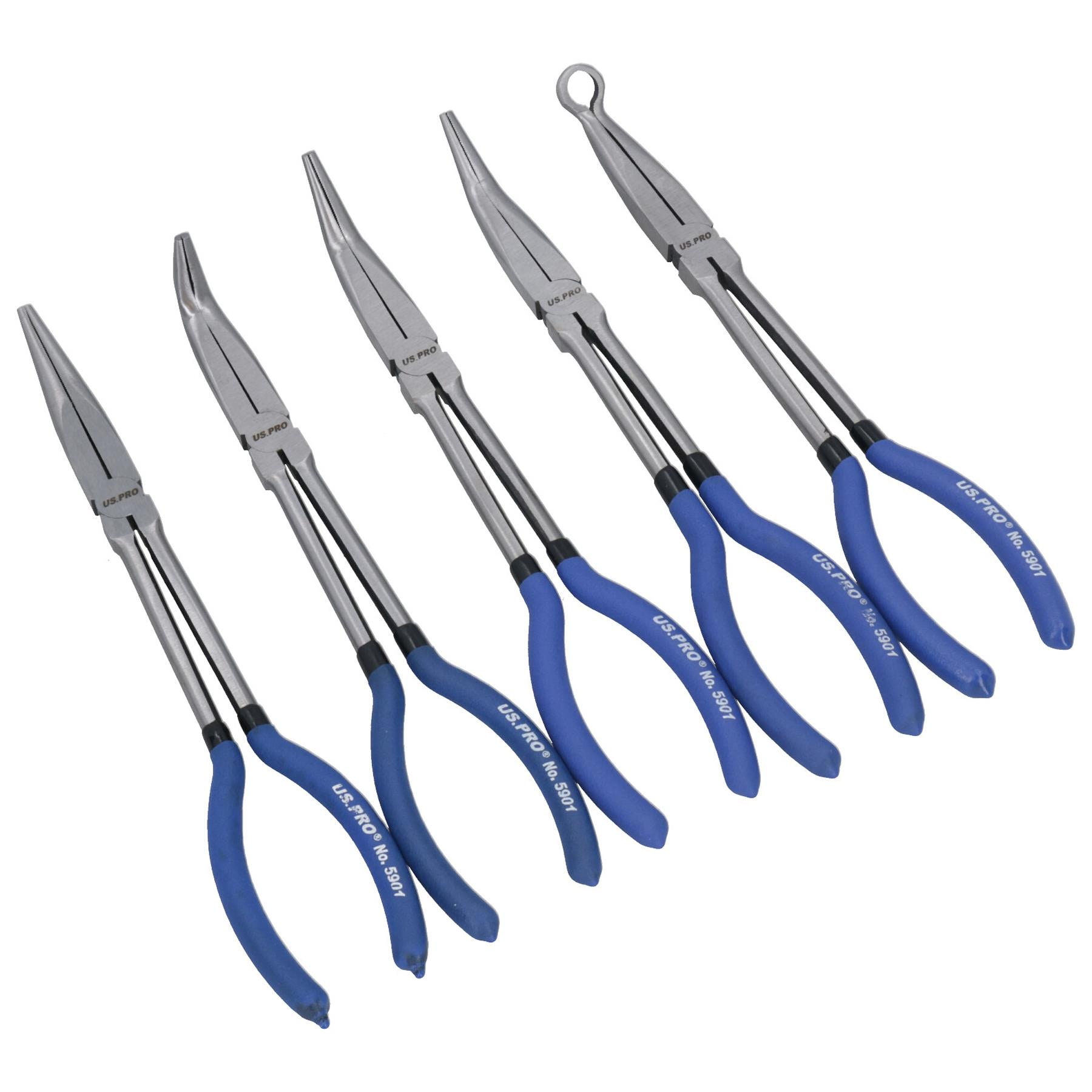 Carbon Steel Bent Nose Pliers Automotive ZOOFOX 4-Piece Long Needle Nose Pliers Set - 11 Inch Carbon Steel With Comfort Grips Heavy Duty Pliers