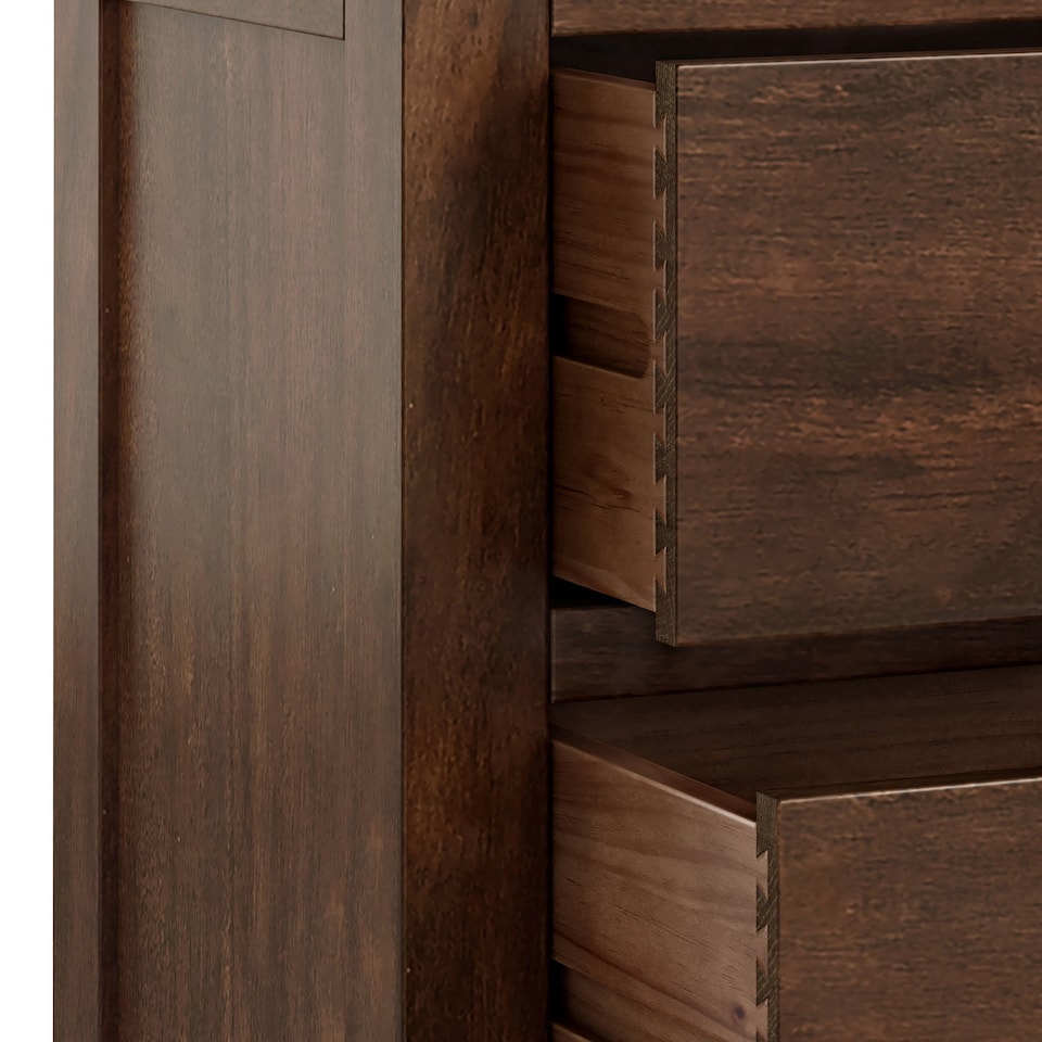 image 1 of Duchy Acacia 6 Drawer Chest Fully Assembled - By Roseland Furniture