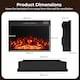 image 2 of COSTWAY Electric Fireplace 750W/1500W Fireplace Insert Black