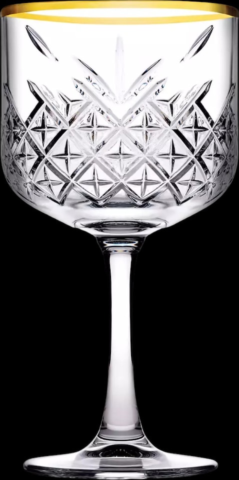 image 1 of Timeless Cocktail Goblet Gold Rim Glassware Sets Mixers Martini 490ml | Clear | Clear