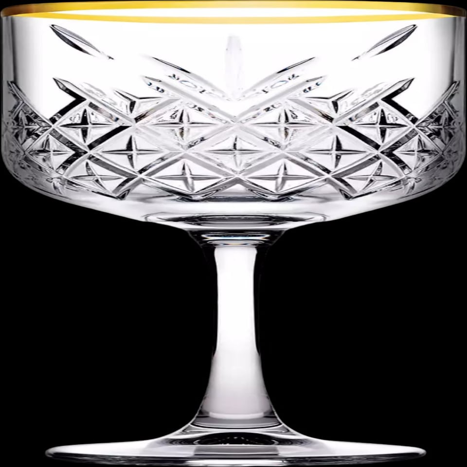 image 1 of Timeless Cocktail Goblet Gold Rim Glassware Sets Mixers Martini 490ml | Clear | Clear