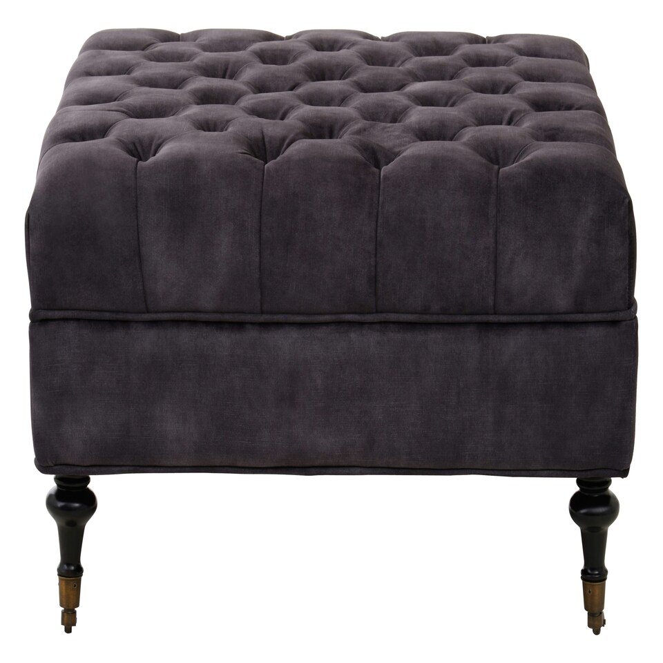 image 1 of Interiors by Premier Grey Velvet Ottoman Grey