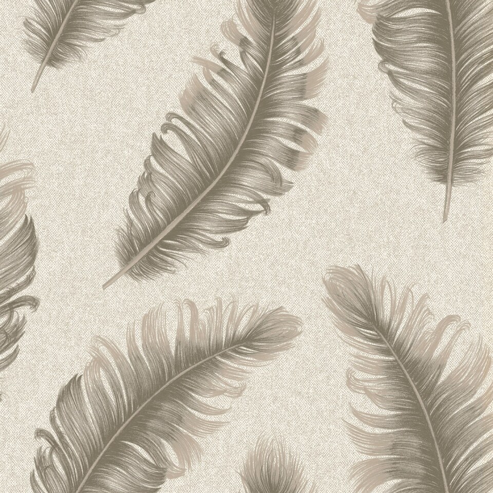 image 1 of Ciara Feather Cream/Mocha Wallpaper Brown | Cream