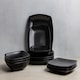 image 2 of Creative Tops Raven 12 Piece Black Stoneware Square Dinner Set