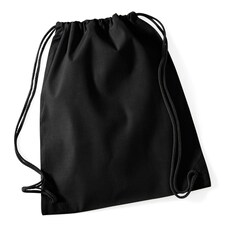 Westford Mill Cotton Gymsac Bag - 12 Litres - Black/Black - One Size | Multi | One Size