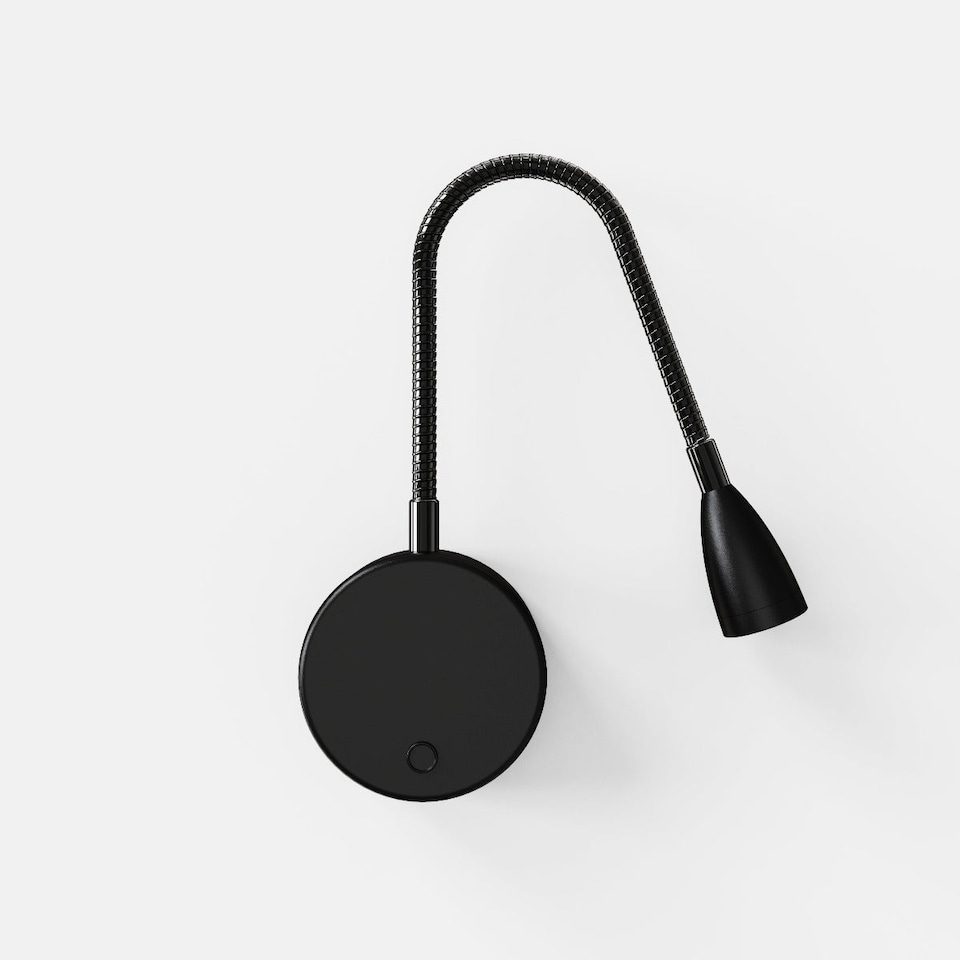 image 1 of CGC MATILDA Black Adjustable Flexible Neck LED Rechargeable Magnetic USB-C Bedside Wall Light