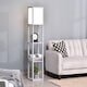 image 2 of HOMCOM 3Tier Floor Lamp, Floor Light with Storage Shelf, Reading Standing Lamp with Acrylic Shade for Living Room, Bedroom, Kitchen, Dining Room, Office, Dorm, 160cm, Grey