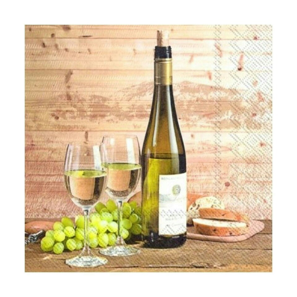 IHR  Taste Of White Wine&nbsp;Cocktail Napkins 25cm 3ply  20 Pack