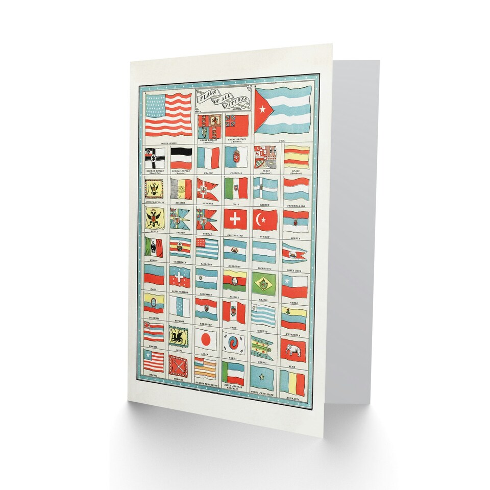 image 1 of Vintage 1901 Art Card Flags of All Nations of the World