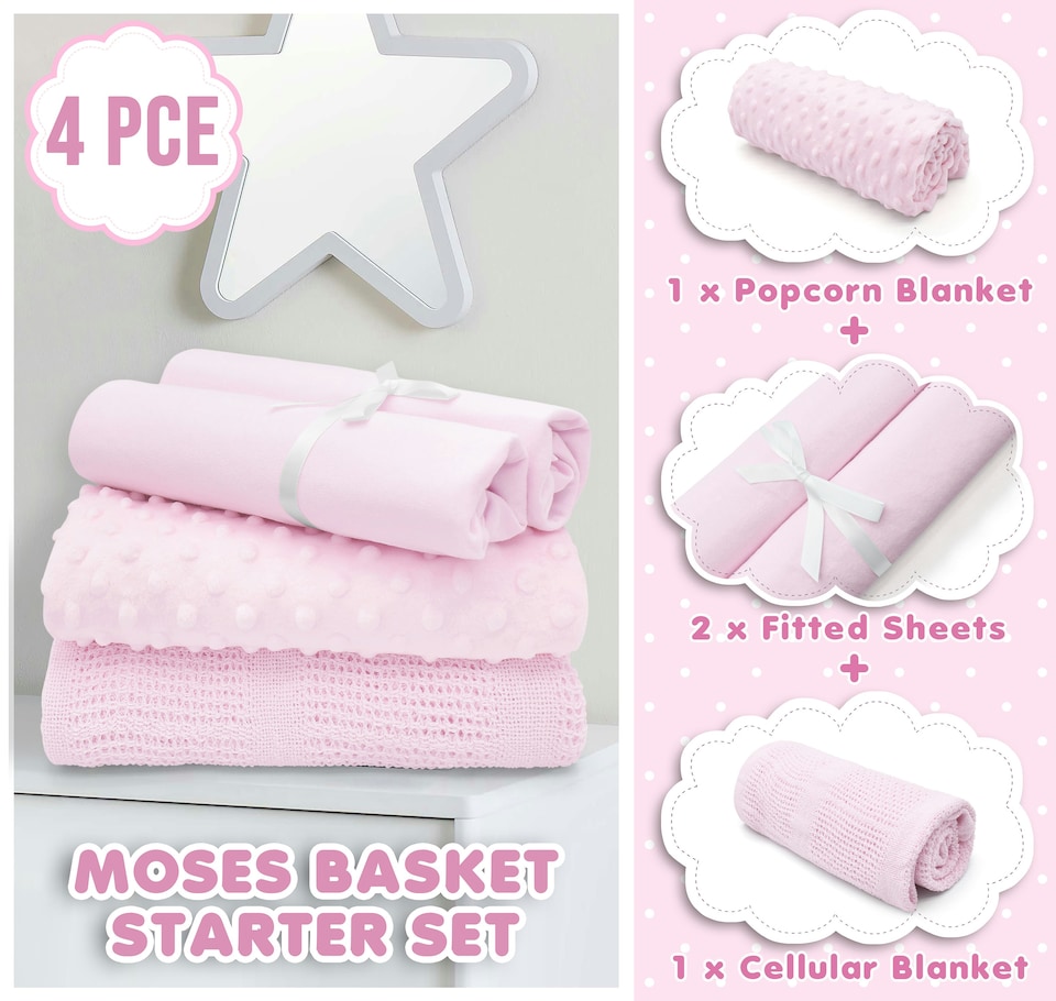 image 1 of 4pc Moses Starter Set - White | Pink