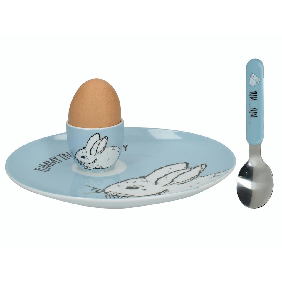 image 1 of Creative Tops Into The Wild Little Explorer Bunny 3 Piece Breakfast Set