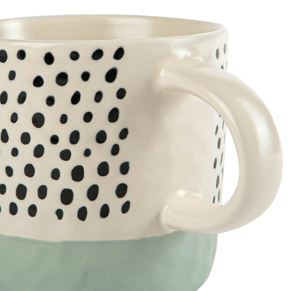 image 1 of Nicola Spring Ceramic Dipped Dots Coffee Mugs - 385ml - 4 Colours Multi