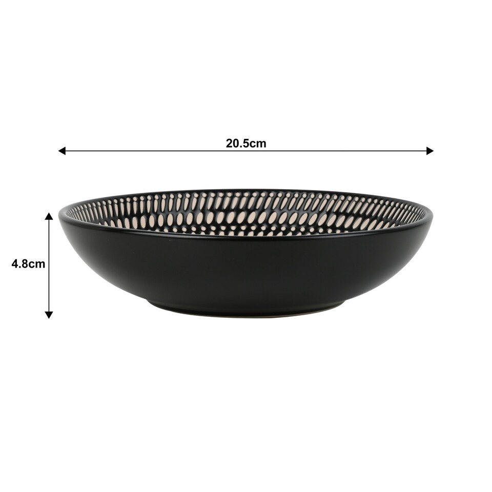 image 1 of 16pc Black Pad Print Dinner Set