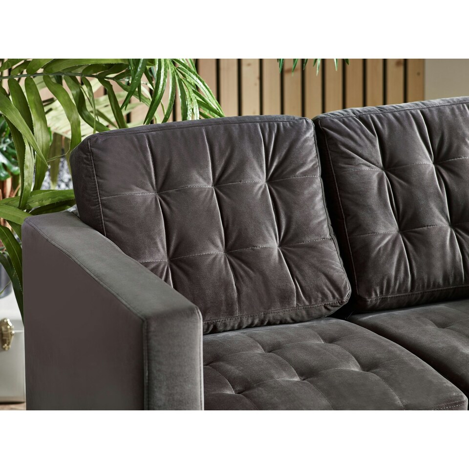 image 1 of Furniturebox Jolene 2 Seater Velvet Dark Grey Sofa