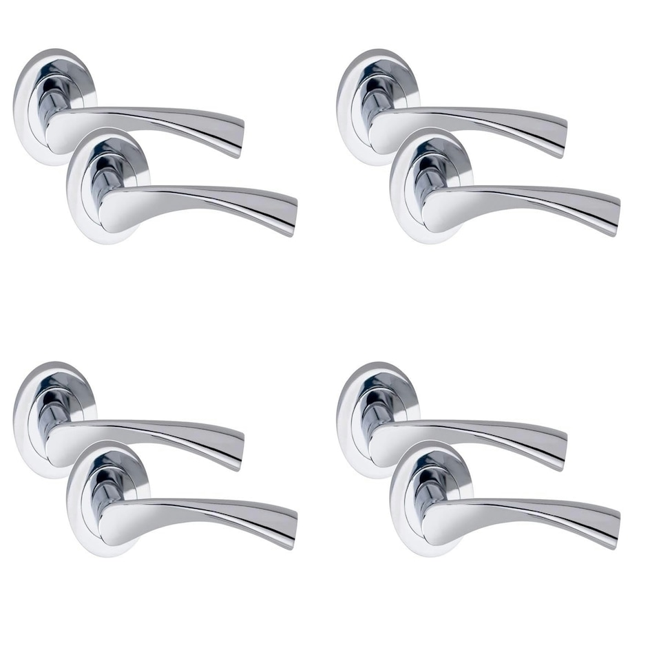 image 1 of Golden Grace 4 Pairs Astrid Design Classic Door Handles in Polished Chrome Finish Chrome