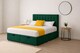 image 2 of Ottoman Green Plush 4ft Small Double Bed With Headboard and Mattress Set