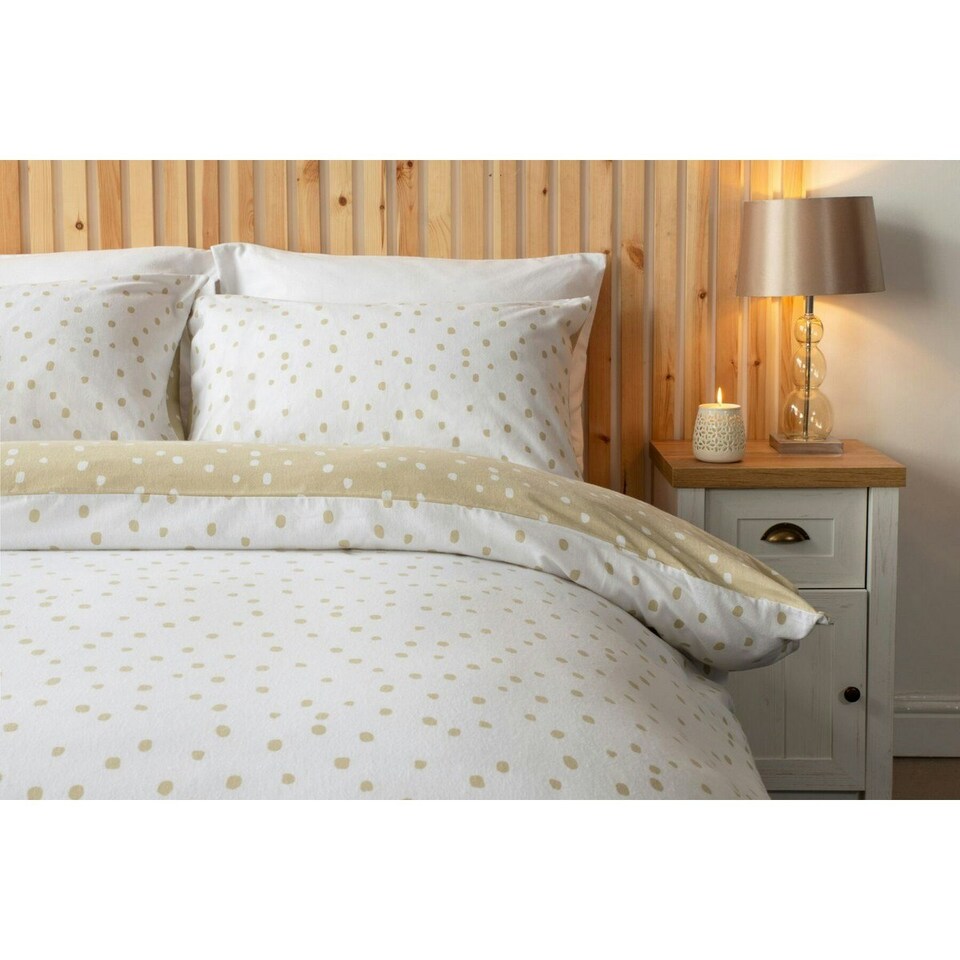 image 1 of Belledorm Snowfall Duvet Cover Set - Cream/White - Superking