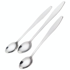 KitchenCraft Ice Cream Soda Spoons Silver Stainless Steel Set of 3