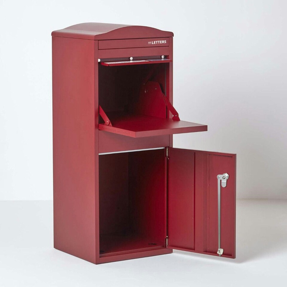image 1 of SMART PARCEL BOX® Large Curved Top Front Access Dark Red Red