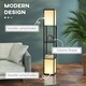 image 3 of HOMCOM Shelf Floor Lamp with Dual Light, for Living Room, Bedroom, Black