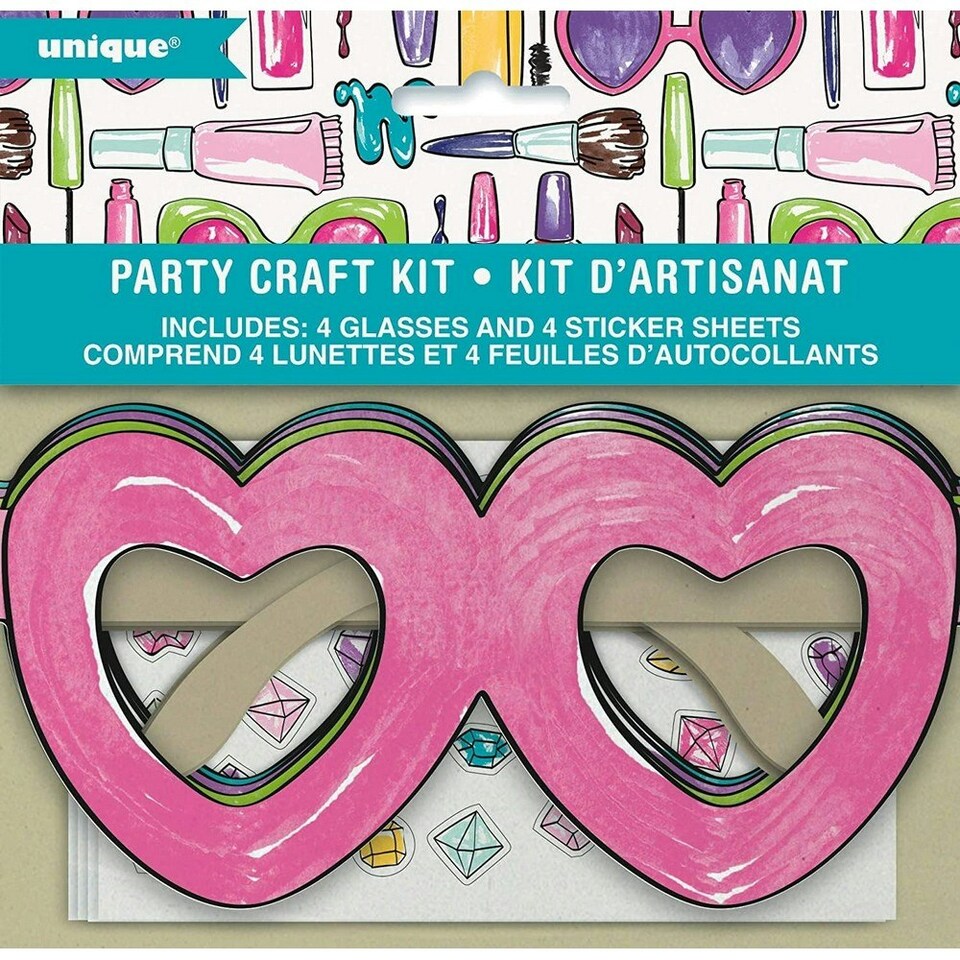 image 1 of Unique Party Glasses Craft Kit - Pink - One Size