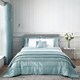 image 3 of Catherine Lansfield Sequin Cluster Lined Eyelet Curtains | Blue | Duck Egg Blue