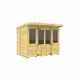 image 1 of 8ft x 7ft Pent Summer House - Wood - L214 x W243 x H201 cm Brown