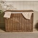 image 2 of Wicker Laundry Basket with Partition N/A