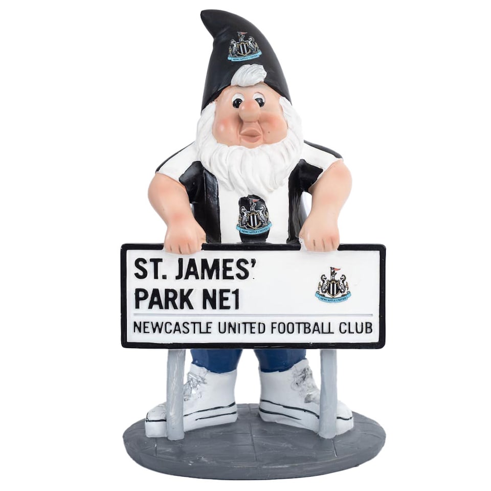 image 1 of Newcastle United FC Street Sign Garden Gnome | White | White/Black | One Size | 1
