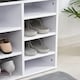 image 8 of Multi-Storage Shoe Rack w/ 14 Compartments Cushion Moving Shelves for Home White