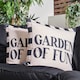 image 2 of OHS 2 x Garden of Fun Slogan Garden Cushion Covers Outdoor Water Resistant