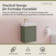 image 2 of Balterley Wall Hung Cloakroom Vanity Basin Unit with Handle Compact Bathroom Storage | Green | Satin Green | 438 x 400 x 222mm | 1