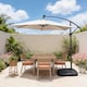 image 7 of Direct Wicker Cantilever Garden Parasol Outdoor Umbrella Sunshade with Crank Handle, Light Beige | Cream