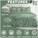 image 3 of VELVETIO Jethro Complete Duvet Cover Set with Fitted Sheet Breathable Bedding Quilt Green | King
