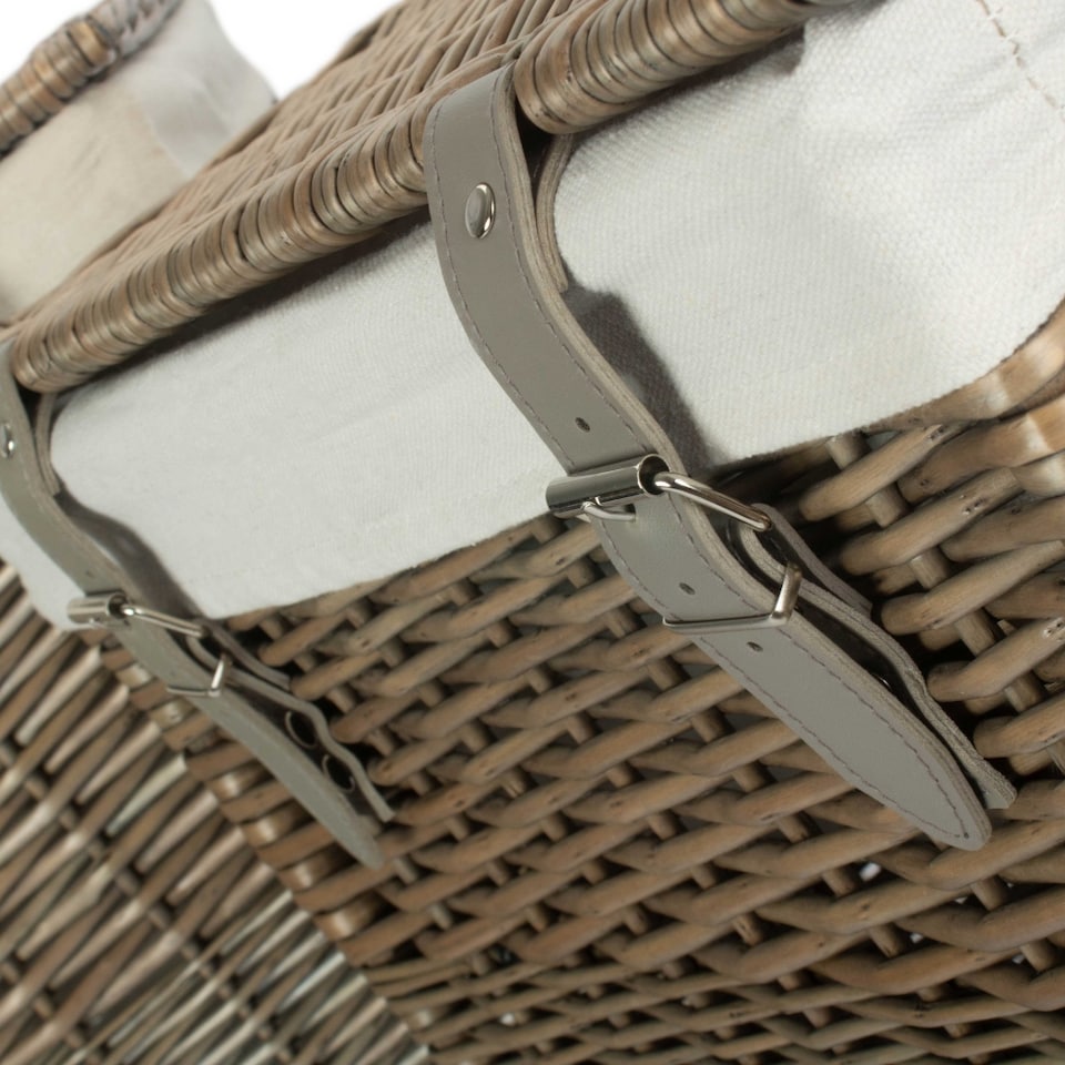 image 1 of Set of 2 Boutique Antique Wash Storage Laundry Wicker Basket | Brown | Brown