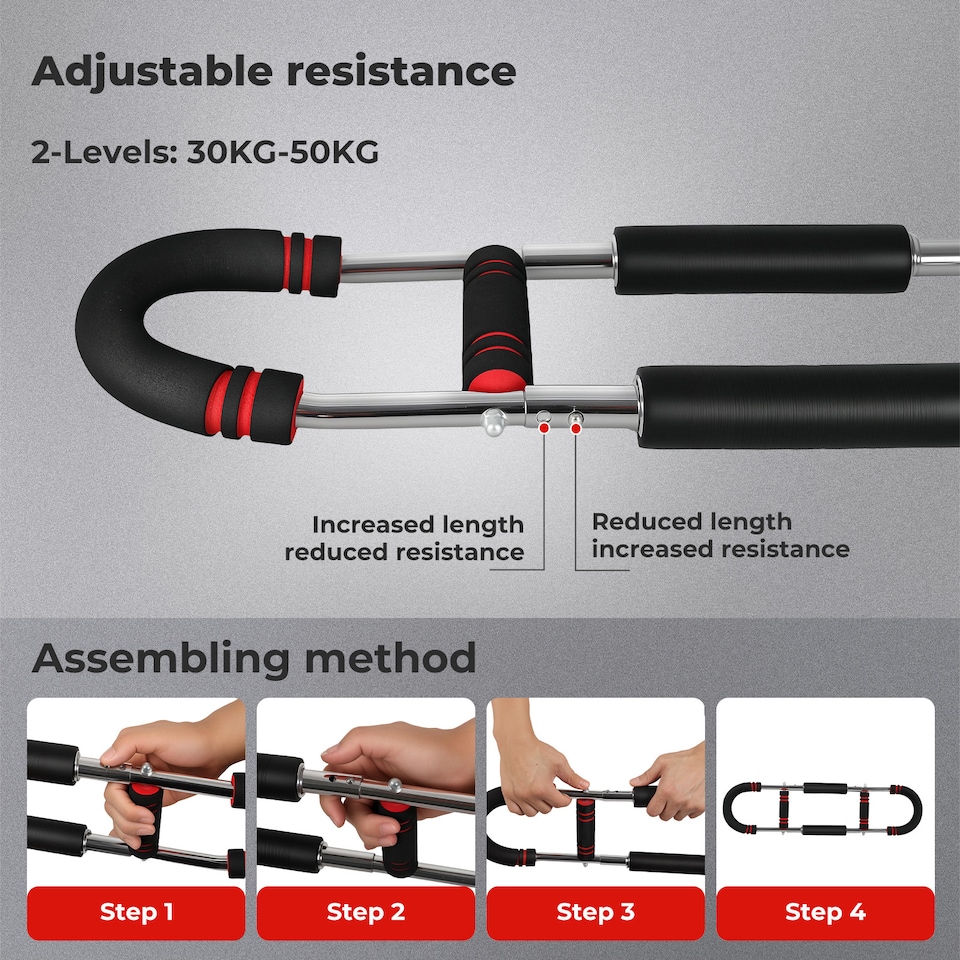 image 1 of Centra Shaker Twister Arm Trainer Chest Expander Bar Arm Exerciser Adjustable