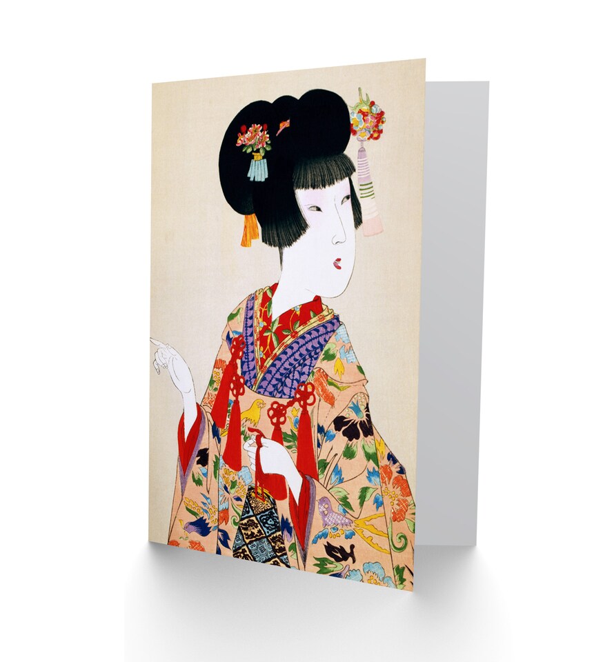 image 1 of Chikanobu True Beauty Kimono Japan Greetings Card