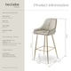 image 6 of Bar Stool Avane - with backrest, upholstered, velvet look | Cream | cream/gold | 57 x 48,50 x 108 cm | 4
