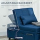 image 4 of HOMCOM Folding Sofa Bed Adjustable Single Sleeper w/ Pillow Side Pocket, Blue