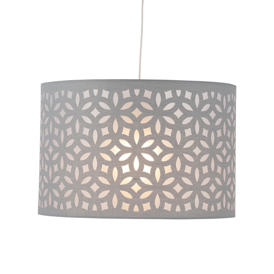 image 1 of Grey Laser Cut 30cm Pendant Lightshade | Grey | Large | 1