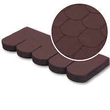 Premium Asphalt Roof Shingles - Fish Scales Design 80 x 31.5 cm Weather Resistant Roofing Felt (25 Pcs)