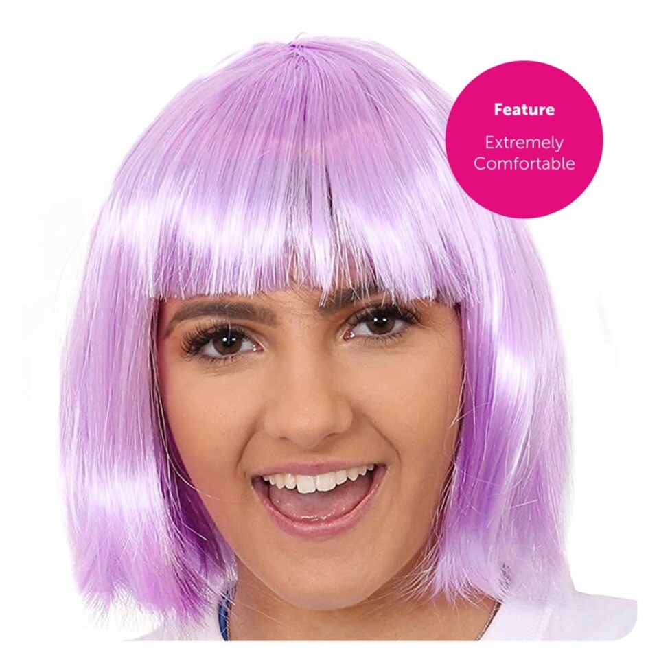 image 1 of Purple Bob Wig | Purple | 3