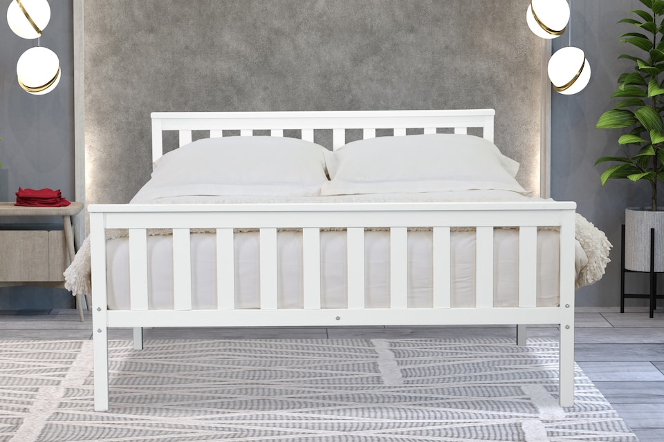 image 1 of Marnel 5ft Kingsize White Bed Frame | White | King
